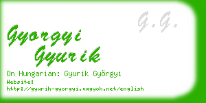gyorgyi gyurik business card